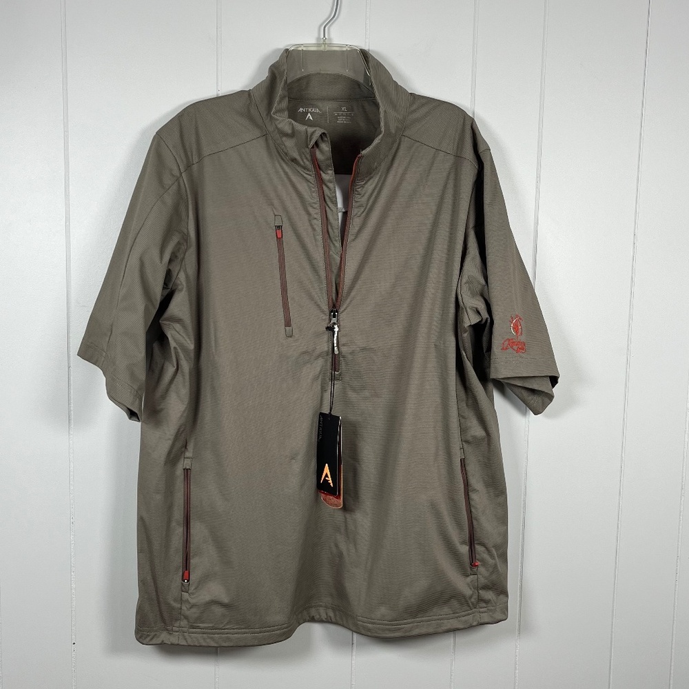 NWT Antigua PRF-72 Short Sleeve Windbreaker 1/4 Zip Pullover sz XL Golf Outdoors